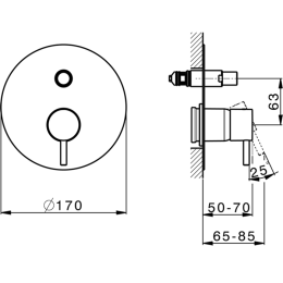 Смеситель для ванны Cisal Less New LN00210040, черный
