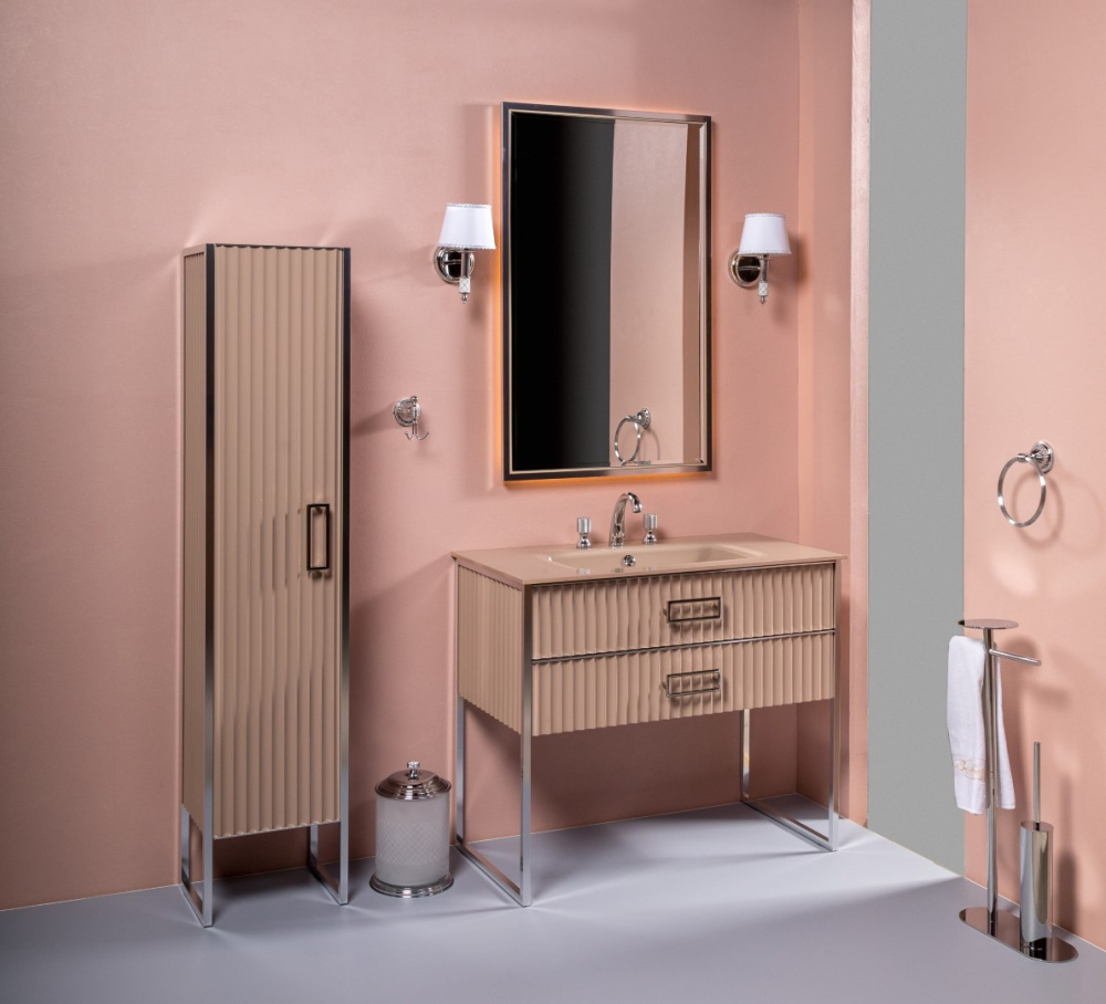 Фото Armadi Art Monaco 868-CPCR-R Пенал MONACO капучино глянец + хром R