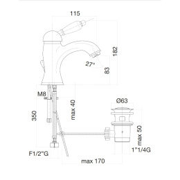 Смеситель для раковины Fiore Imperiale 83ZZ5221, бронза