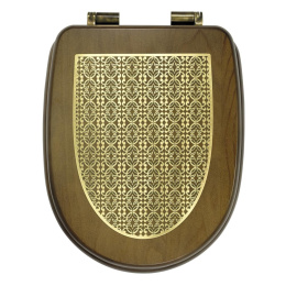 Фото Migliore Gianeta 27914 Крышка/сиденье унитазa, Noce с метал.декором"решетка"/бронза