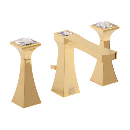 Фото Migliore Opera 19055 Смеситель для раковины на 3 отв, золото/SWAROVSKI