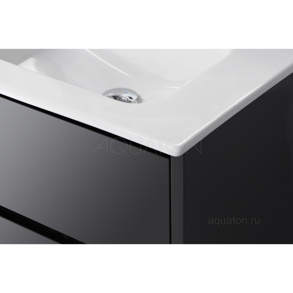 Тумба под раковину Aquaton Римини 60 черный глянец 1A226601RN950 NEW