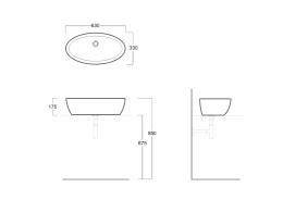 Раковина Simas Lft Spazio LFT 64 bi накладная без отверстия под смеситель, 63*33*17,5 см