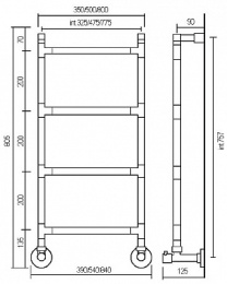 Фото Полотенцесушитель водяной Margaroli Sereno 482 4823204CRN, хром, высота 80.5 см, ширина 35 см
