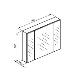 Зеркальный шкафчик K2670WG Ideal Standard Strada