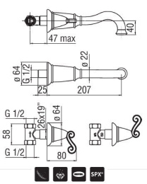 NOBILI Dubai DB00298CR Смеситель для раковины (хром)
