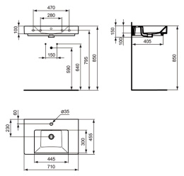 Раковина Ideal Standard Strada K078701, 70см, белый
