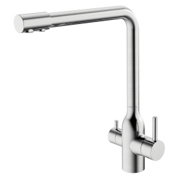 MELANA Смеситель д/кухни-F610304 Stello нерж.сталь, с переключателем на фильтр, однорычажный, сатин