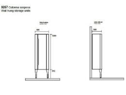 Kerasan Waldorf 925730 Колонна подвесная 40х35х129 см, с дверкой, петли справа DX, цвет bi vaniglia 