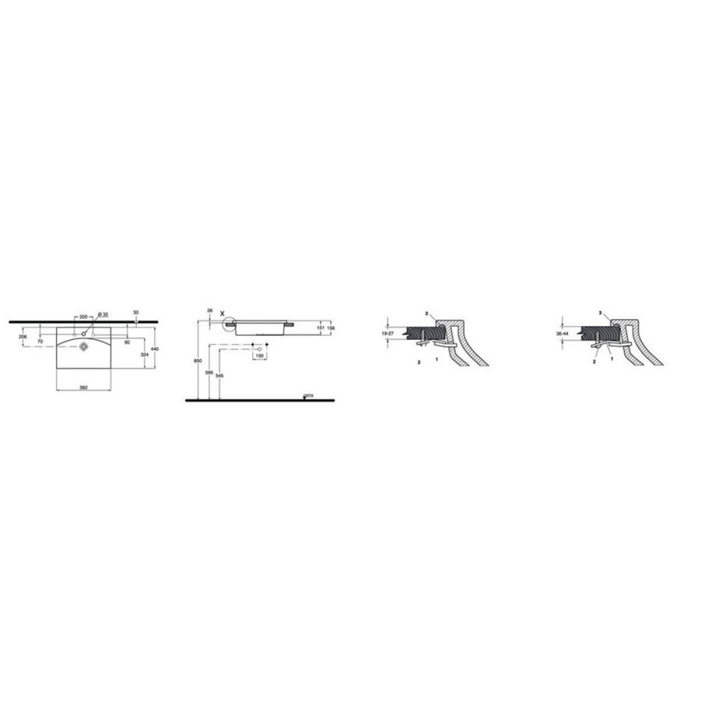 Ideal Standard Daylight K073001 встраиваемая раковина на 58 см