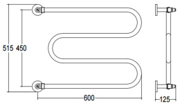 Полотенцесушитель водяной Margaroli Vento 402GO, высота 51.5 см, ширина 60 см, золото