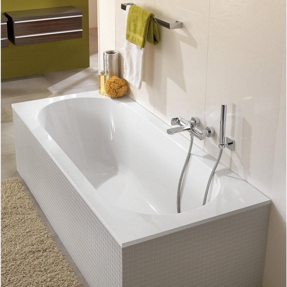 Квариловая ванна 180*80 Villeroy&Boch Oberon (UBQ180OBE2V-01) белый
