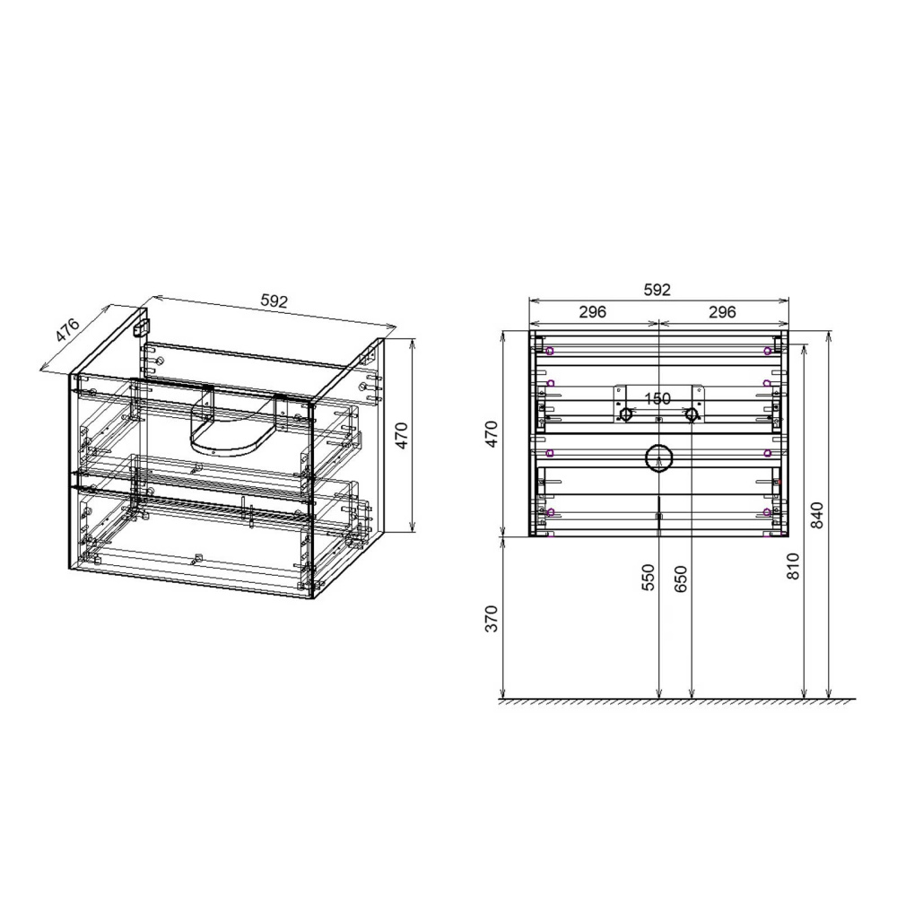 База под раковину Vincea Luka (VMC-2L600RO) R.Oak