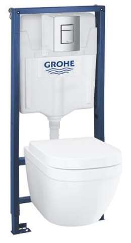Инсталляция Grohe Solido Pefect с безободковым унитазом Euro Ceramic, 39186001, сиденье микролифт, к