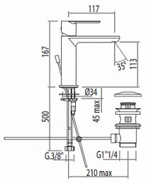 Фото Tres Loft 20010101D Смеситель для раковины