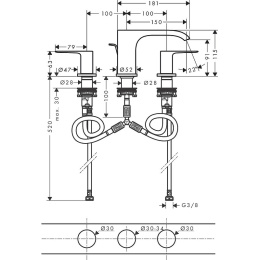 Смеситель для раковины Hansgrohe Vivenis (75033670) черный матовый