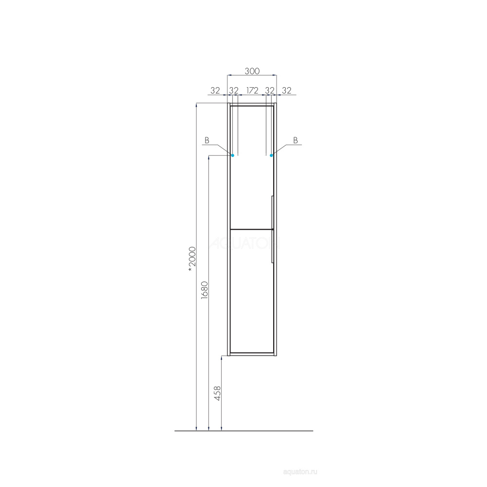 Шкаф - колонна Aquaton Рико белый, ясень фабрик 1A216603RIB90