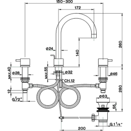 Смеситель для раковины Cisal Less New LN0010602F, серый
