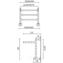 Полотенцесушитель водяной Margaroli Sereno 492 (475) 492-75, хром