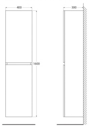 База под раковину подвесная CEZARES MOLVENO 46-100-2C-SO-LB
