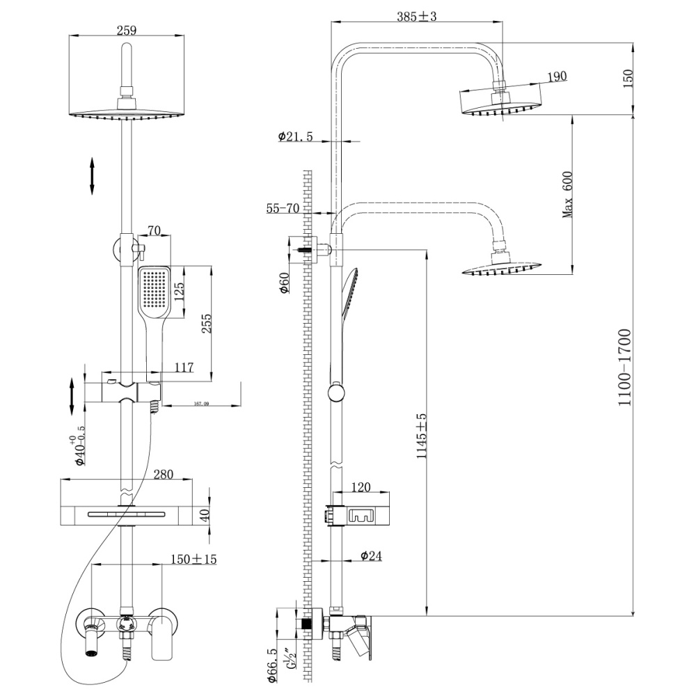 Душевая система для ванны Lemark Tropic (LM7002C)