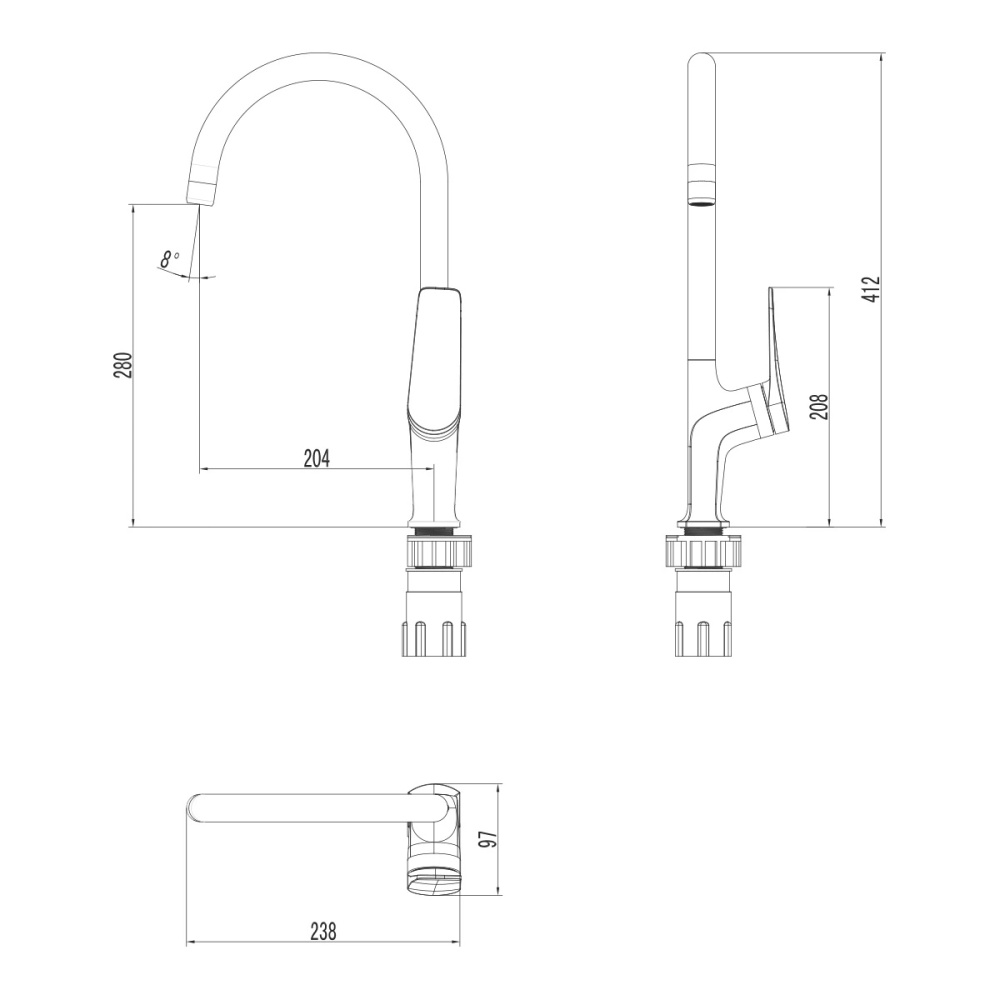 Смеситель для кухни Lemark Bronx (LM3705BL) черный