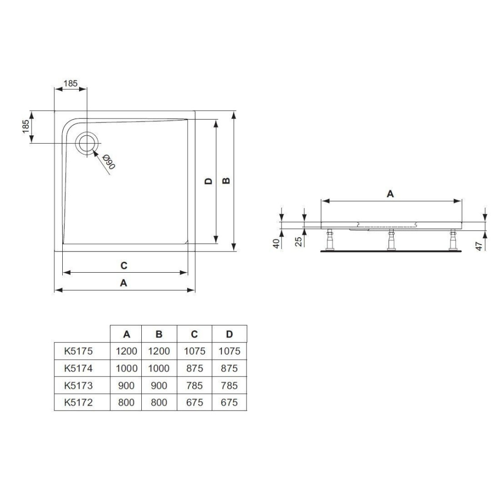 Ideal Standard Ultra Flat K517201 Душевой поддон
