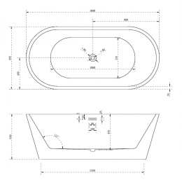 Акриловая ванна 160x80 Abber (AB9203-1.6), овальная