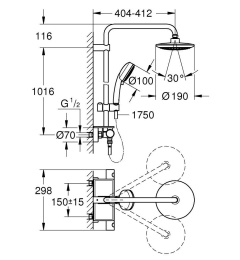 Фото Grohe Euphoria 26249000 Душевая система, с термостатом
