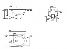 Фото Kerasan Aquatech 372501 Биде подвесное