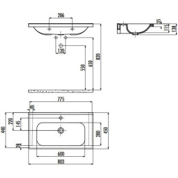 Раковина мебельная Creavit Ideal ID080-00CB00E-0000