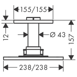 Axor ShowerSolution 35308000 Верхний душ, 250x250мм, 1jet, с  держателем 100мм, потолочный монтаж, ц