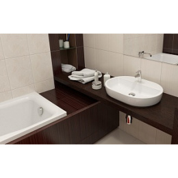 Раковина встраиваемая: CASPIA 60 OVAL 1 отв., овальная, белый, Сорт1 Cersanit UM-CAS60/1-O