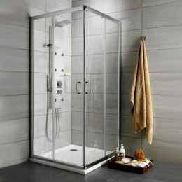 Фото Душевой уголок Radaway Premium Plus C 1900 100x100 профиль Хром стекло Графит 30443-01-05N