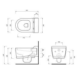 Подвесные унитазы Ceramica CIELO Opera Tondo OPVSTN - Подвесной унитаз (цвет - черный)