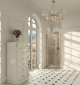 Душевая дверь Huppe Design Victorian DV0302 с неподвижным сегментом, 90 см