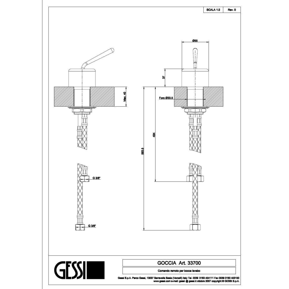 Смеситель универсальный Gessi Goccia (33700#031) хром