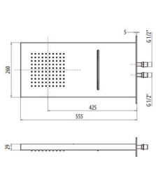 Верхний душ 260х550 мм 9945/PDCOcr PD GATTONI
