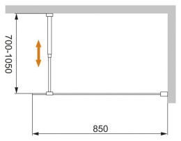 Душевой уголок Душевое ограждение Cezares Liberta-L-1-85-C-Cr 85 x 195 см, стекло прозрачное, профиль хром