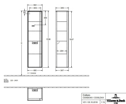 Villeroy Boch Collaro C035LDMS Шкаф пенал для ванной комнаты, петли слева (White Matt)