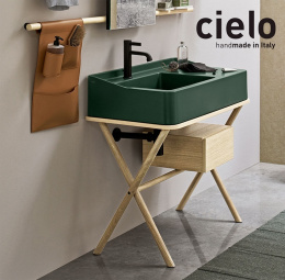 Фото Ceramica CIELO Siwa SWSTE RS - Консоль для раковины, деревянная (Rovere Sbiancato - Выбеленный дуб)