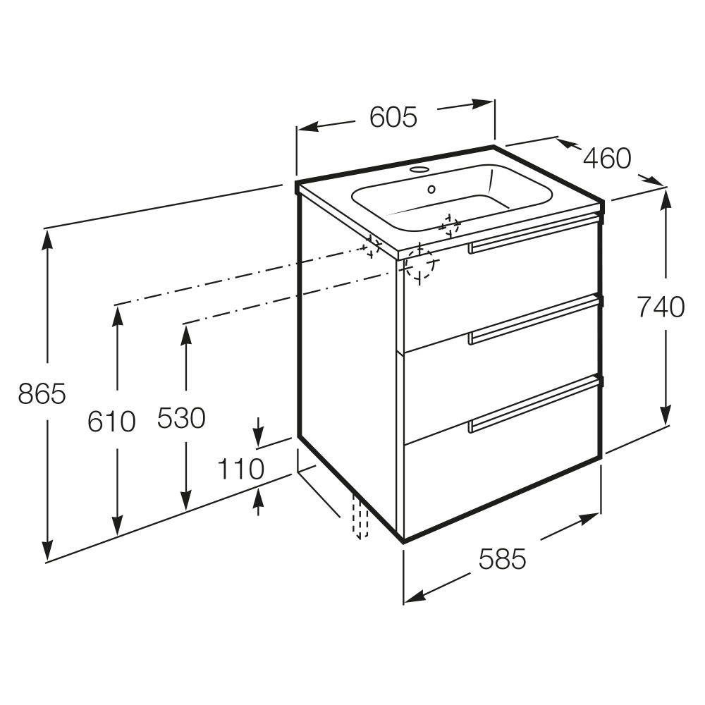 Фото Тумба под раковину Roca Victoria Nord Ice Edition (ZRU9302834) белый, глянцевый