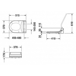 Электронная крышка-биде Duravit SensoWash 610000002100200, белый