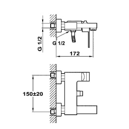 Teka Cuadro 3812202 Смеситель для ванны