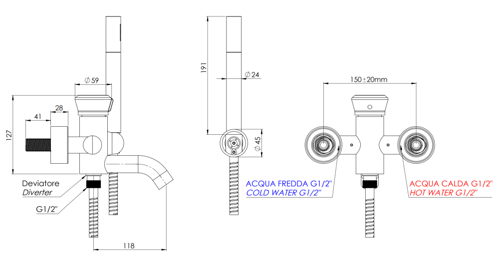 Фото Смеситель для ванны Remer Element ET02XV, сталь
