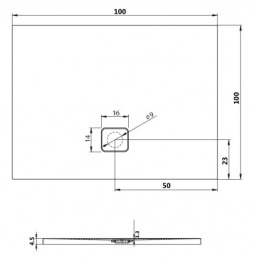 Душевой поддон Riho Basel 430 100x100 черный матовый, накладка хром DC341700000000S