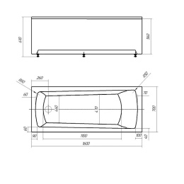 Акриловая ванна 160x70 Aquatek (LIB160N-0000006), прямоугольная
