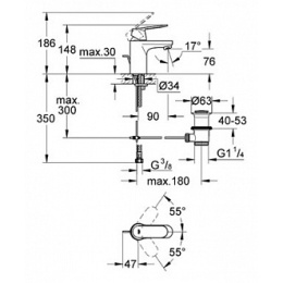 Grohe Eurosmart Cosmopolitan 32825000 Смеситель для раковины корпус маленький