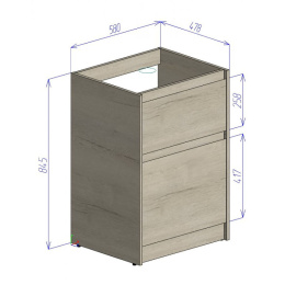 Тумба под раковину BelBagno Kraft KRAFT-LVD-580/1200-2C-PIA-PG, напольная, Pietra Grigio