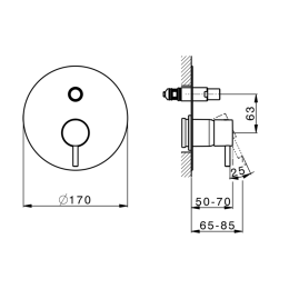 Смеситель для ванны Cisal Less New LN00210040, черный